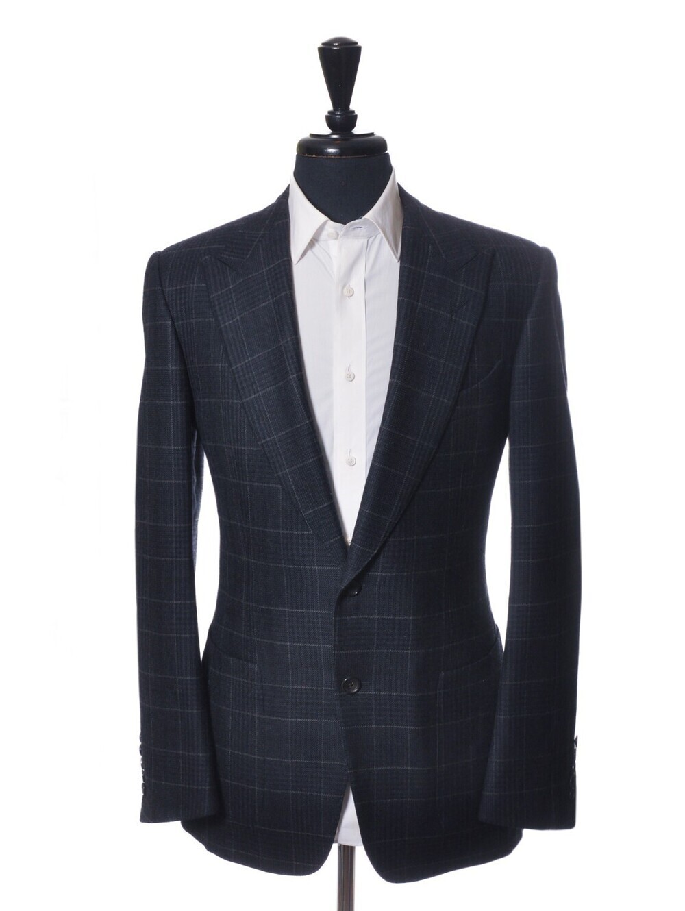 Tom Ford Charcoal Grey Check Basic Base A Blazer 40R 38295